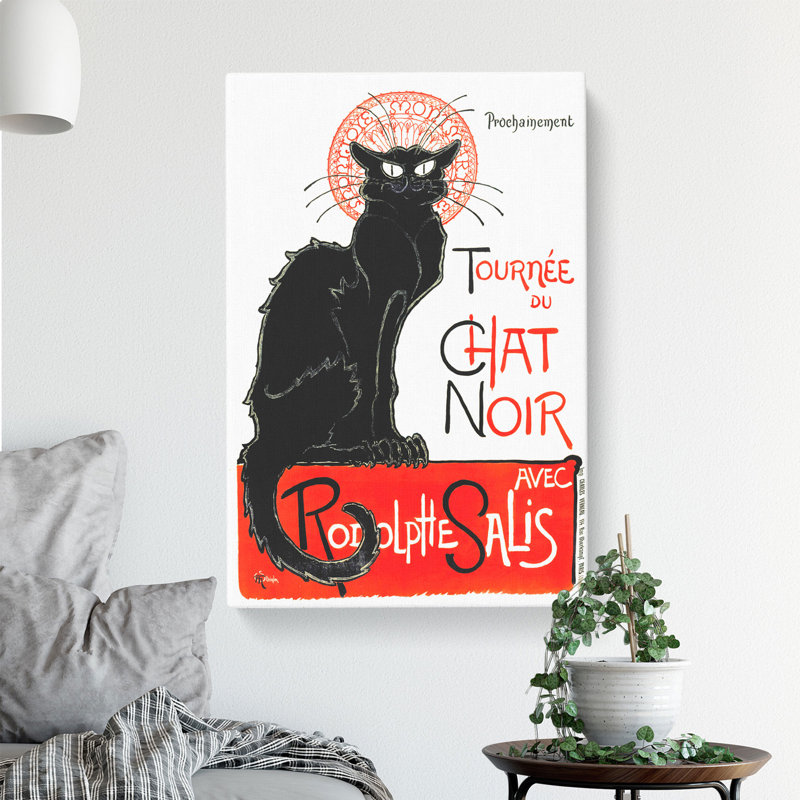Tournée Du Chat Noir Cat Vol. 2 by Theophile Steinlen - Wrapped Canvas Painting, 50cm H x 35cm W x 3cm D