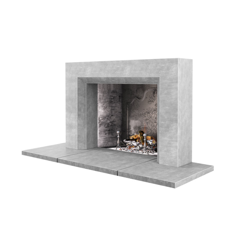 Miami Fireplace Surround, Travertine Gray