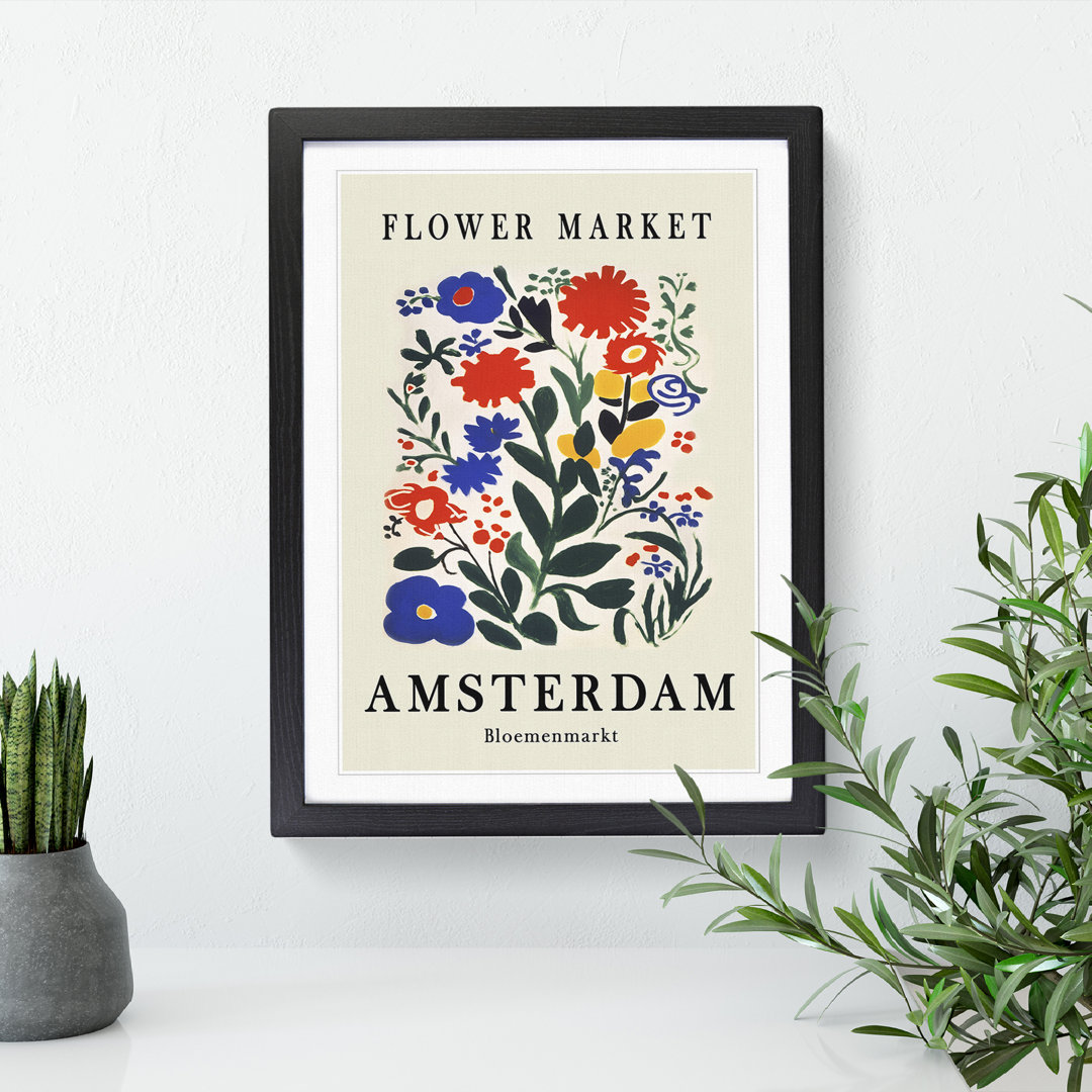 Amsterdam Flower Market Exhibition No.2 - Single Picture Frame Print on Wood