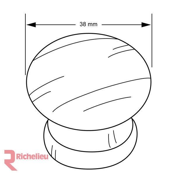 Expression 1 1/2" Diameter Mushroom Knob