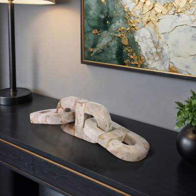 17 Stories 16" Pompano Beige Marble And Stone Chain