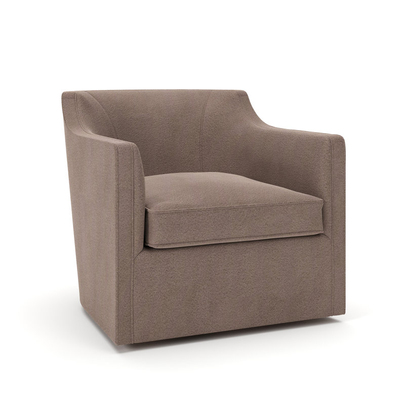 Fauteuil pivotant rembourré Marietta, Velours Bella Performance cacao Bella