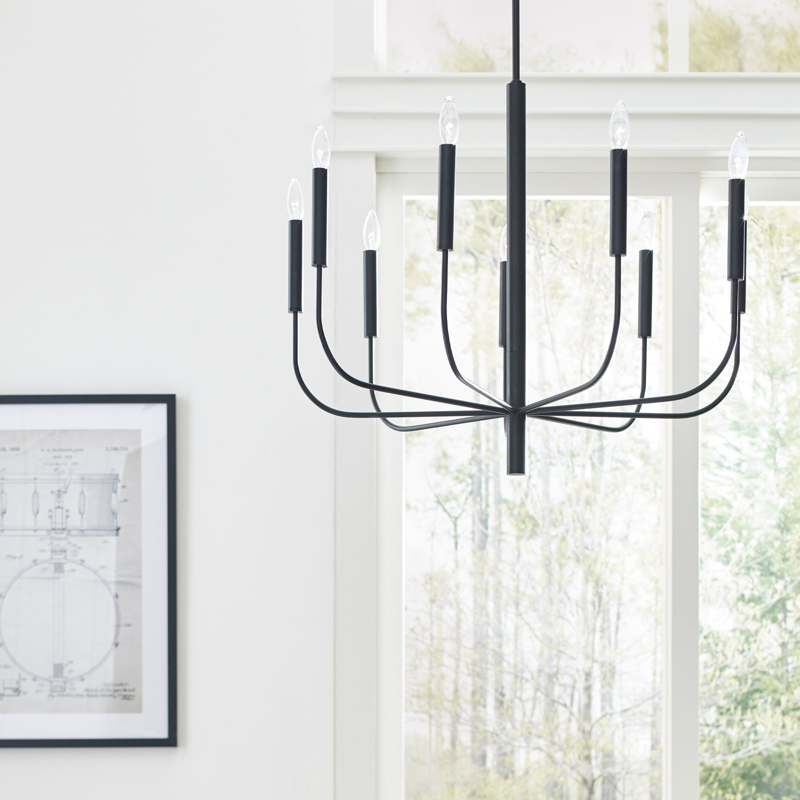 Tedder 9-Light Chandelier, Aged Iron