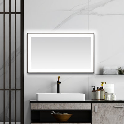 Lexington l 60 po x H 36 po x P 2,28 po, miroir lumineux à cadre mince, désembueur, éclairage à 3 températures de couleur, installation murale verticale ou horizontale