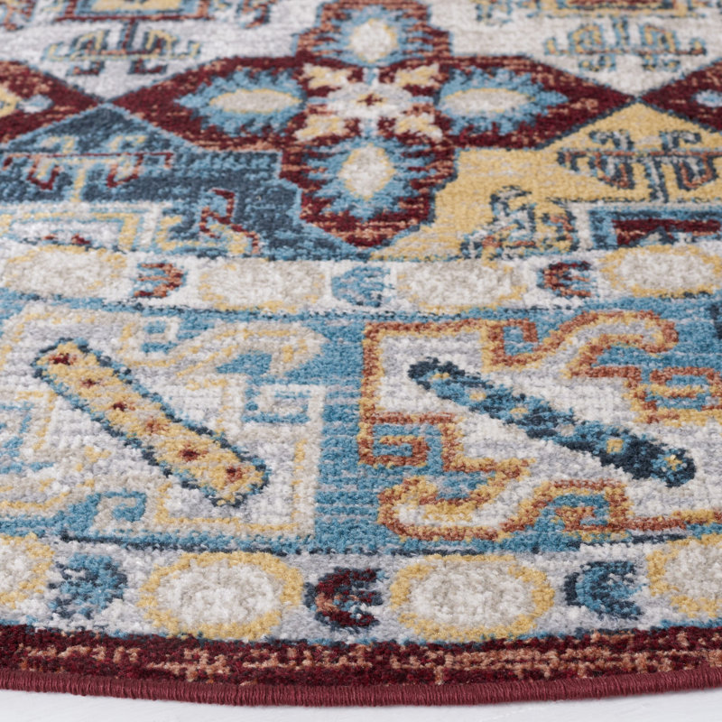 Bayside Performance Machine Washable Oriental Rug, Round 6'7"