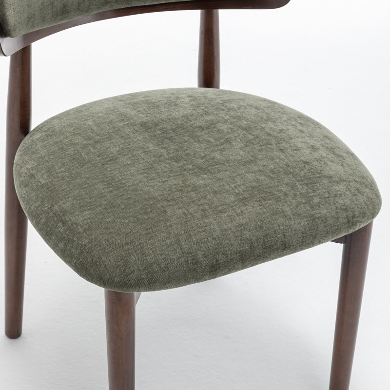 Chaise d'appoint rembourrée en bois massif, Vert