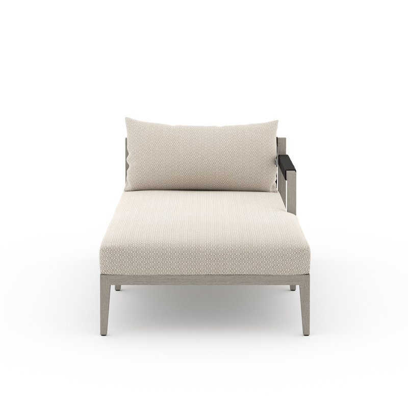 Sherwood Outdoor Chaise Lounge, Faye Sand, Weathered Gray/Dark Gray