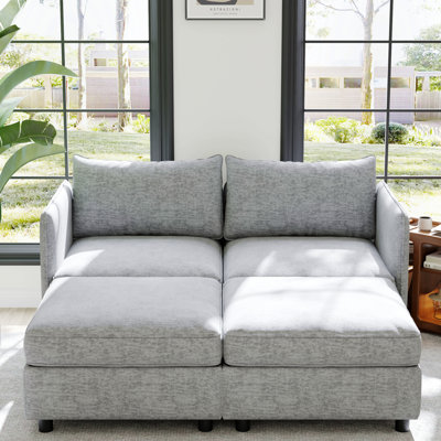 Causeuse, canapé-lit de style Mid-Century moderne avec rangement pour petits espaces, salon, chambre à coucher