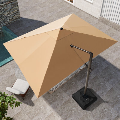 Parasol extérieur extérieur 3 m x 4 m avec base à contrepoids