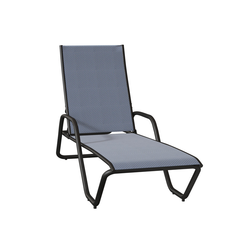 Chaise longue inclinable Gardenella, Noir texturé, Brise