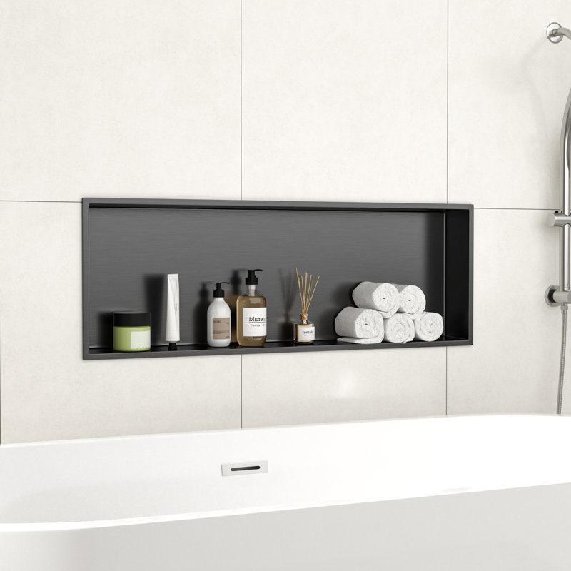 L 36 po x H 12 po Rectangle rectangulaire sans carrelage encastré Niche de douche encastré 304 en acier inoxydable pour salle de bain / cuisine / salon / rangement