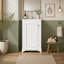 Meuble-lavabo de 20 po avec lavabo en céramique, ensemble de meuble-lavabo simple autoportant avec porte à fermeture douce, tablette réglable, style moderne-123654714