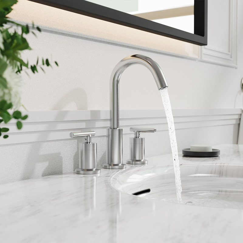 2-handle Bathroom Faucet with Drain Assembly