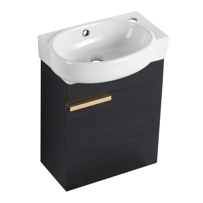 Meuble-lavabo compact à fermeture en douceur avec lavabo, parfait pour les petits espaces et le design moderne