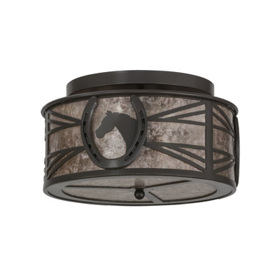 Plafonnier semi-encastré 2 lumières 14,5 po unique