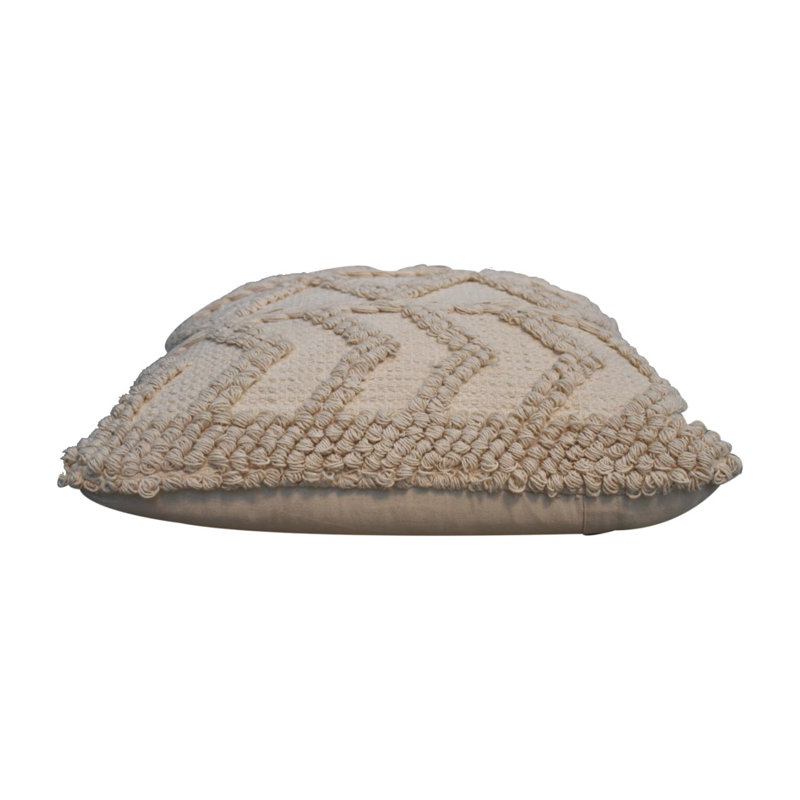 Connerville Geometric Square Throw Cushion, Cream