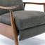 Fauteuil inclinable souple, accoudoir inclinable à accoudoirs en bois Saugus - Gris anthracite