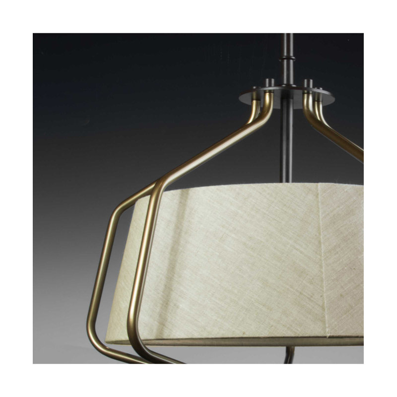 Geib Fabric Semi Flush Mount, Antique Bronze