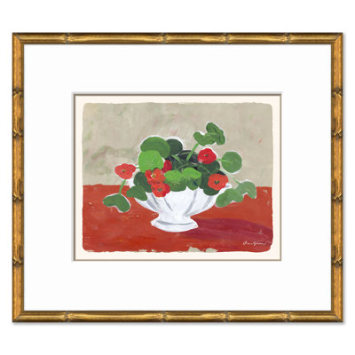 Nasturtium in White Compote Print by Dana Gibson Soicher Marin