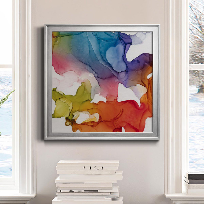 Spectrum Colors II - Peinture sur toile encadrée, H 22,5 po x l 22,5 po x P 1,5 po, Cadre argenté