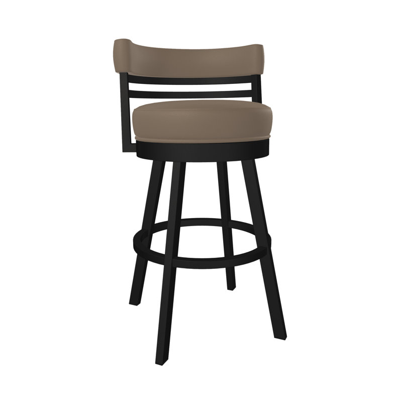 Tabouret de bar et de comptoir Aureliana, Tabouret de comptoir (siège d'une hauteur de 26 p, Similicuir - Dillion Balsa, Noir