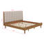 Très grand lit en bois avec tête de lit tapissier à clavier, lit plateforme en bois massif, mobilier de chambre moderne-165520292