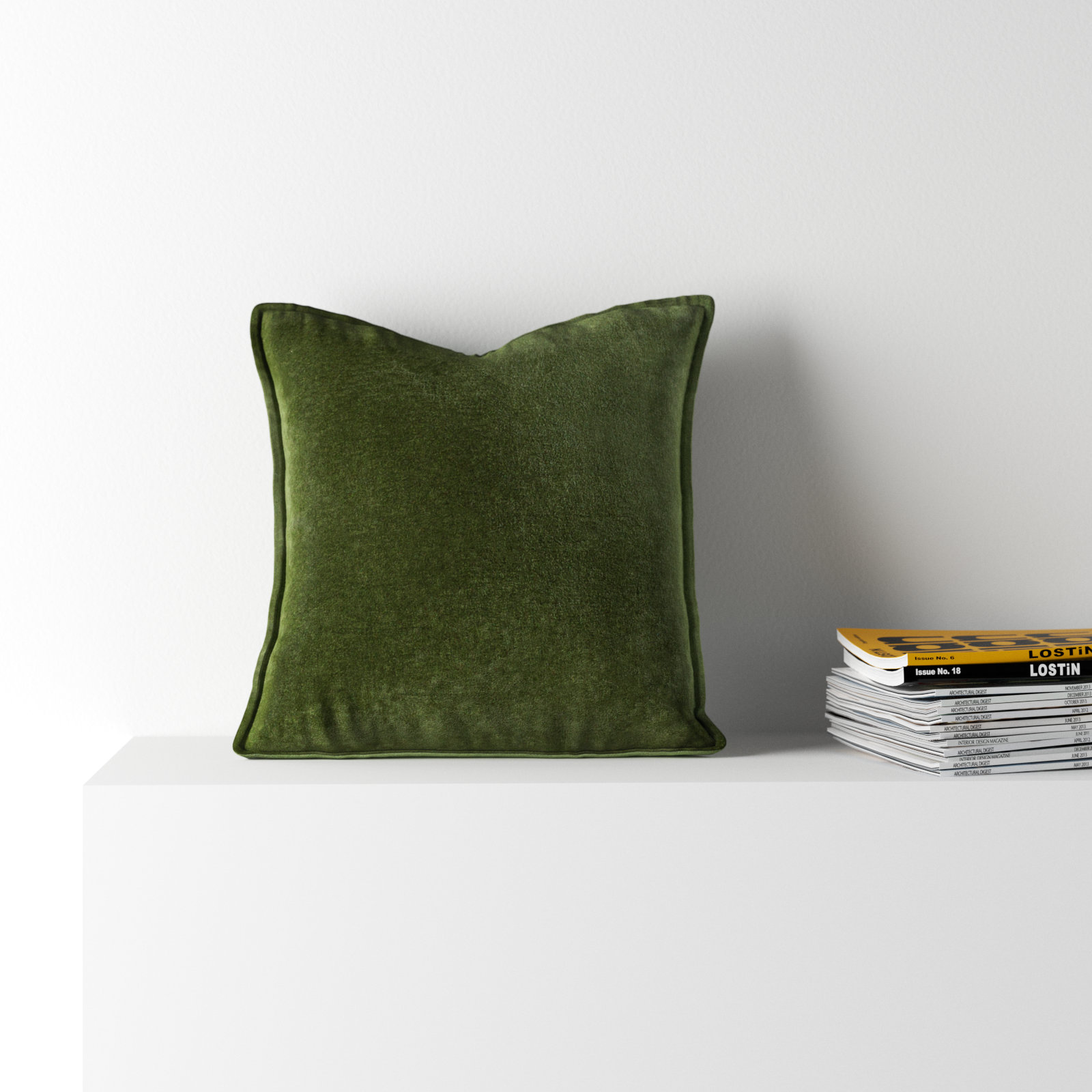 Edgar Throw Pillow, Dark Green, Down, 18"H x 18"W