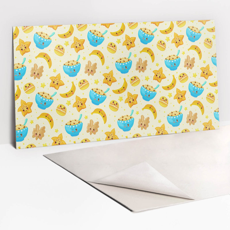 Self Adhesive Vinyl Splashback Wall Panel Sticker Tile Peel Stick 100x50 cm Cartoon sweets