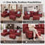 Canapé modulaire en similicuir rouge avec repose-pieds-1122106034-1122106039