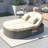 Gurnsey Patio 2-Person Rattan Daybed Sofa with Adjustable Backrests-111079517