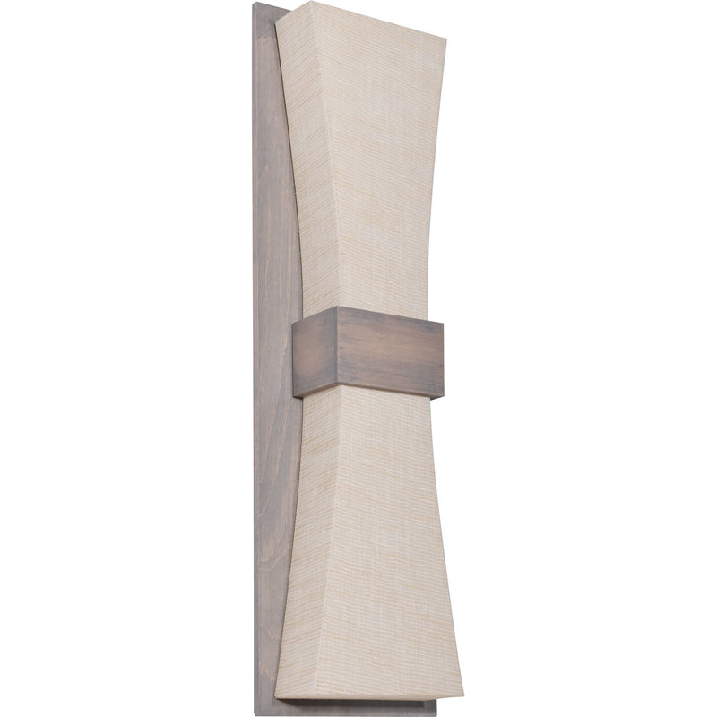 Plafonnier encastré 1 lumière DEL Jettie, Gris patiné, Jute