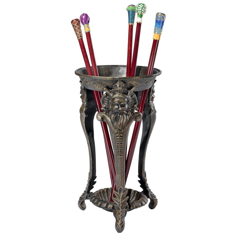 Bronze Cast Iron Greek Satyr Umbrella Stand