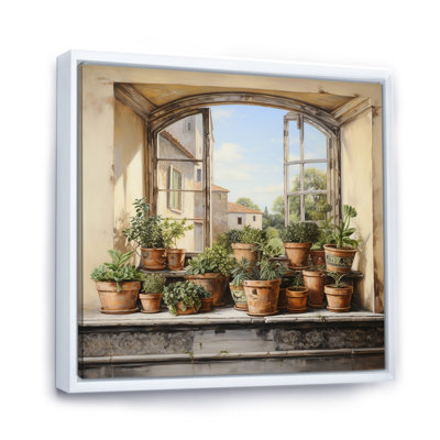 «Italian Poteries Window Charm», art mural fenêtres de ferme