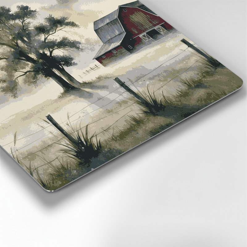 «Farm Morning Mist», art mural en métal beige, H 16 po x l 16 po