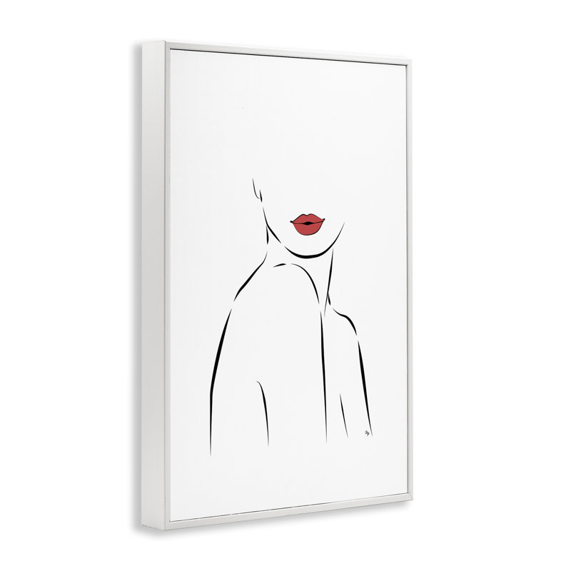 Dessin de giclée féminine, dessin de Martina Pavlova, H 30 po x l 20 po, Estampe numérique encadrée blanc bord de mer