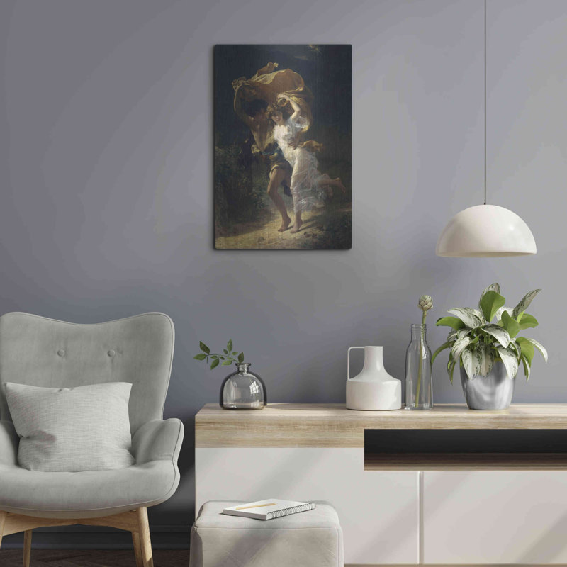 «The Storm» par Pierre Auguste Cot, art mural en métal, 16 po x 24 po
