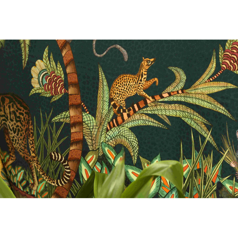 Ardmore Cotton Tablecloth, 138" L x 79" D, Green/Brown/Gray