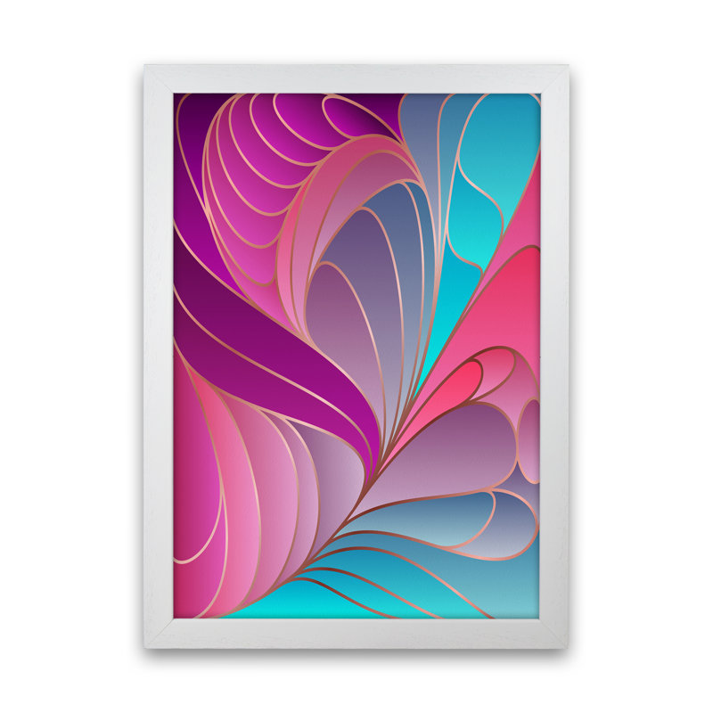 Colourful Art Deco II - Print, White Framed, 34cm H x 25cm W x 3cm D