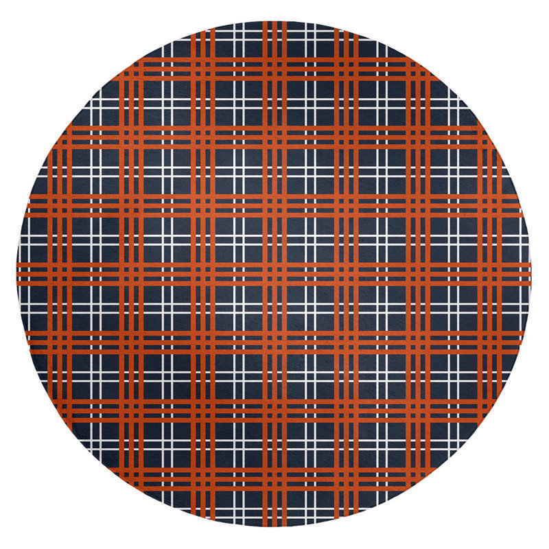 Plaid Indoor Rug, Round 5'