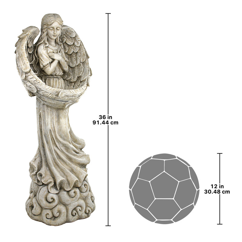 Statue de jardin ange avec plat Winarden