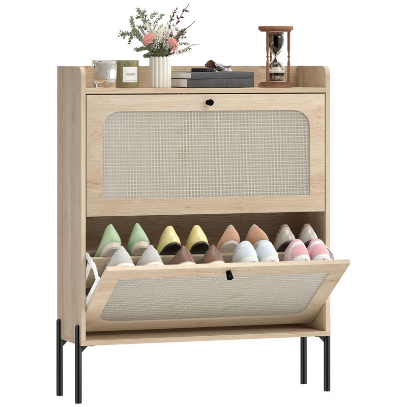 12 - Pair Shoe Storage Cabinet, Brown
