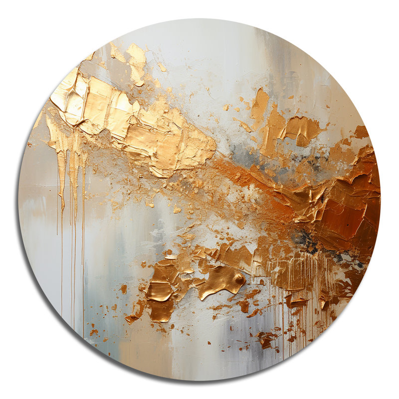 Charley - art abstrait rond en métal, H 16 po x l 16 po