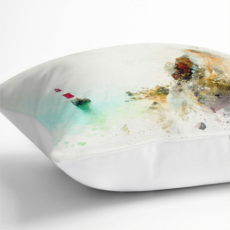 Square Throw Cushion, White, 40cm H x 40cm W x 15cm D