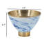 Bol décoratif 10 pouces, or brossé, bleu inspiré du marbre, aluminium