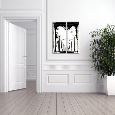 «Heartwork 223» par Salvatore Prinquente, ensemble de 2 reproductions d'art sur toile tendue