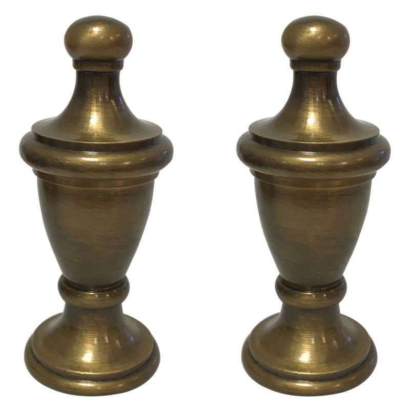 Fleuron simple en forme de vase, Laiton antique / beige