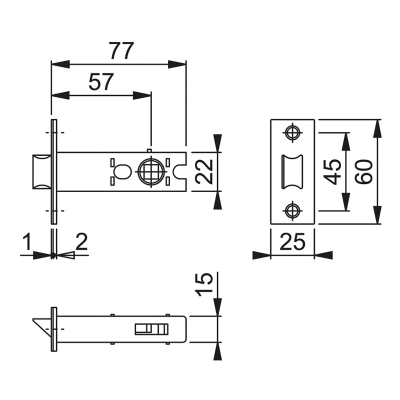 Heavy Duty Tubular Mortice Latch