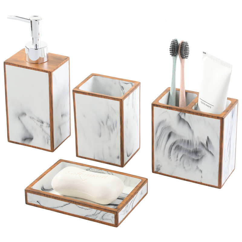 4 Piece Bathroom Accessory Set