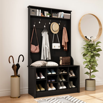 Keasal Hall Tree 39.4'' Wide with Bench and Shoe Storage