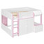 Lit mezzanine double avec maisonnette et rangement-1444813185